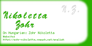 nikoletta zohr business card